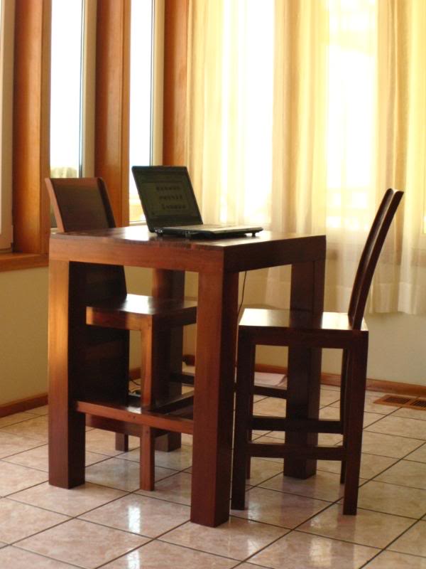 Contemporary Eco Tall table and two chairs